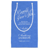 Hochzeitstasche glücklich je nach blauem weißem La Kleine Geschenktüte (Vorderseite)