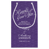 Hochzeitstasche nach Lila Weiß glücklich je Kleine Geschenktüte (Rückseite)