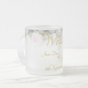 Hochzeitstasse - Braut mit farbenfrohem Hochzeitss Mattglastasse