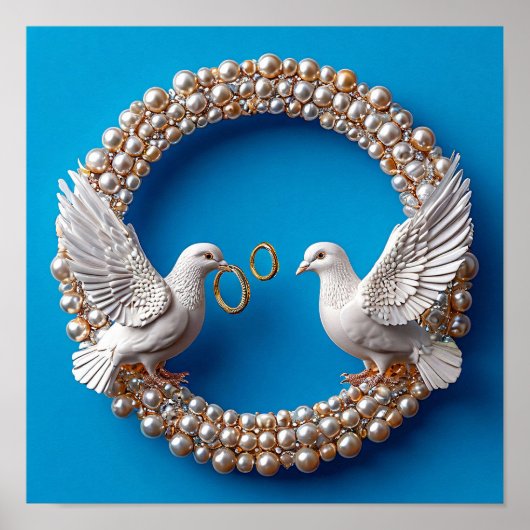 Hochzeitstaube Kunst Poster (Vorne)