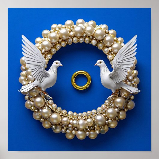 Hochzeitstaube Kunst Poster (Vorne)