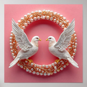 Hochzeitstaube Kunst Poster