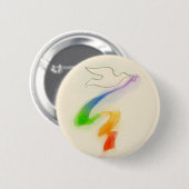 Hochzeitstaube mit Rainbow Ribbon Button (Vorne & Hinten)