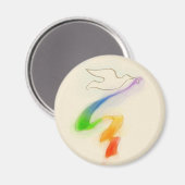 Hochzeitstaube mit Rainbow Ribbon Magnet (Vorderseite/Rückseite)