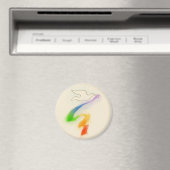Hochzeitstaube mit Rainbow Ribbon Magnet (In Situ (Geschirrspüler))