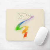 Hochzeitstaube mit Rainbow Ribbon Mousepad (Mit Mouse)