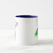 Hochzeitstaube mit Rainbow Ribbon Tasse (Zentrum)