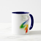 Hochzeitstaube mit Rainbow Ribbon Tasse (VorderseiteRechts)