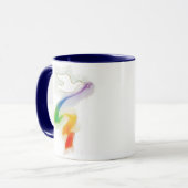 Hochzeitstaube mit Rainbow Ribbon Tasse (Vorderseite Links)
