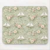 Hochzeitstauben mit Rosen und Bändern Mousepad (Vorne)