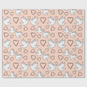 Hochzeitstauben und Herz für Bridal-Geschenke naht Geschenkpapier (Flach)