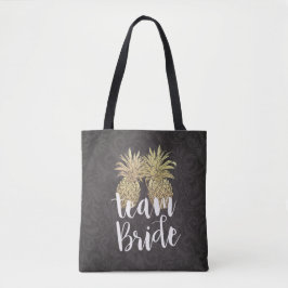 Hochzeitsteam Bride Modernes Gold Ananas Paar Tasche