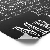 Hochzeitstempel "Danke" Vintage Tafel Poster (Ecke)