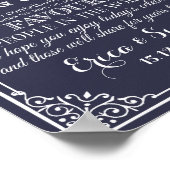 Hochzeitstempel "Danke" Vintage Tafel Poster (Ecke)