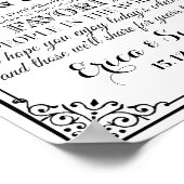 Hochzeitstempel "Danke" Vintage Tafel Poster (Ecke)