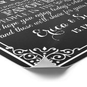 Hochzeitstempel "Danke" Vintage Tafel Poster (Ecke)