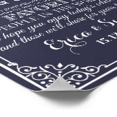 Hochzeitstempel "Danke" Vintage Tafel Poster (Ecke)