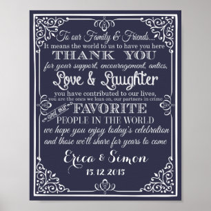 Hochzeitstempel "Danke" Vintage Tafel Poster