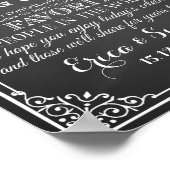 Hochzeitstempel "Danke" Vintage Tafel Poster (Ecke)