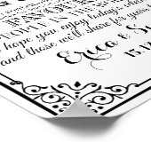 Hochzeitstempel "Danke" Vintage Tafel Poster (Ecke)