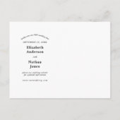 Hochzeitstermin-Änderungsankündigung Einladungspostkarte (Rückseite)