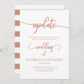 Hochzeitstermin - Aufschub-Update Elegante Rose Go Einladung (Vorne/Hinten)