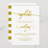 Hochzeitstermin - Aufschub-Update Elegantes Gold Einladung (Vorne/Hinten)