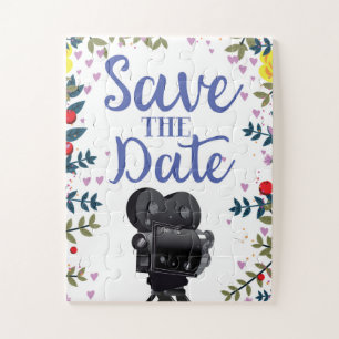 Hochzeitstermin Film-Kamera Puzzle