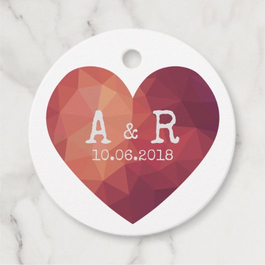 Hochzeitstermin für ein rotes Herz Geschenkanhänger (Vorderseite)