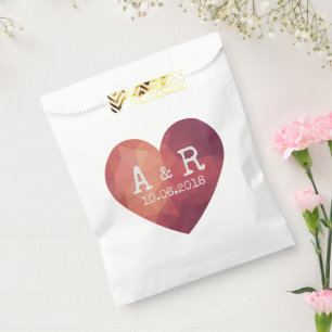 Hochzeitstermin für ein rotes Herz Geschenktütchen