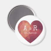 Hochzeitstermin für ein rotes Herz Magnet (Vorderseite/Rückseite)