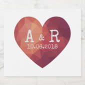 Hochzeitstermin für ein rotes Herz Schaumweinetikett (Einzelnes Label)