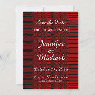 Hochzeitstermin Handgeschrieben Rot Modern Save The Date