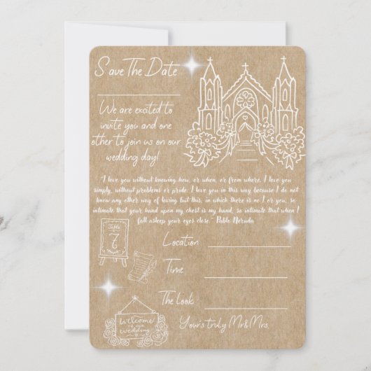 Hochzeitstermin speichern save the date (Vorderseite)