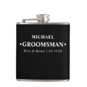 Hochzeitstermin und Personalisierte Namen des Trau Flachmann (Vorderseite)