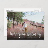 Hochzeitstermin Zurückgestellt einfaches Foto Ankündigungspostkarte (Vorne/Hinten)