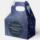 Hochzeitsterne Nacht Celestial Danke Navy Geschenkschachtel (Vorderseite)