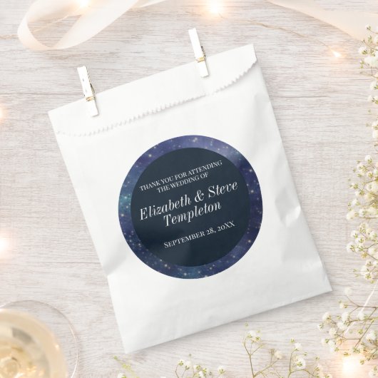 Hochzeitsterne Nacht Celestial Danke Navy Geschenktütchen (Ausgeschnitten)