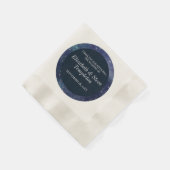 Hochzeitsterne Nacht Celestial Danke Navy Serviette (Ecke)