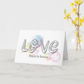 Hochzeitstext Liebe mit Blasen Karte (Gelbe Blume)