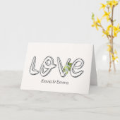 Hochzeitstext mit Blume Vine Karte (Gelbe Blume)