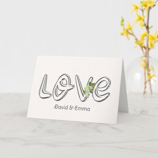 Hochzeitstext mit Blume Vine Karte (Gelbe Blume)