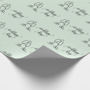 Hochzeitstext mit Champagnerbrille Nahtlos Geschenkpapier
