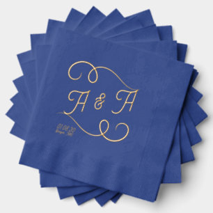 Hochzeitstext und Schwunglinien Abendessen Servietten Mit Folie