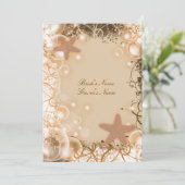 Hochzeitsthema am Strand ~ eleganter Empfang Einladung (Stehend Vorderseite)