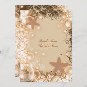 Hochzeitsthema am Strand ~ eleganter Empfang Einladung (Vorne/Hinten)