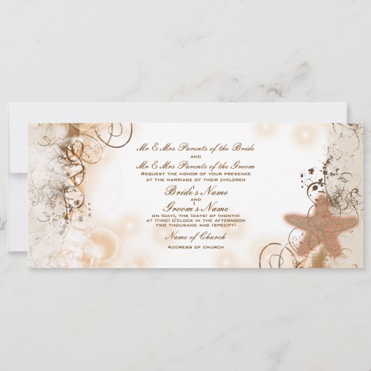 Hochzeitsthema am Strand ~ elegantes Party Einladung (Rückseite)