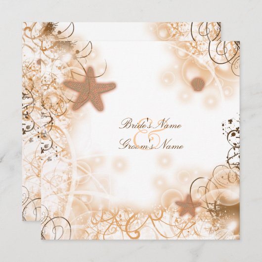 Hochzeitsthema am Strand ~ elegantes Party maßgesc Einladung (Vorne/Hinten)