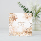 Hochzeitsthema am Strand ~ elegantes Party maßgesc Einladung (Stehend Vorderseite)