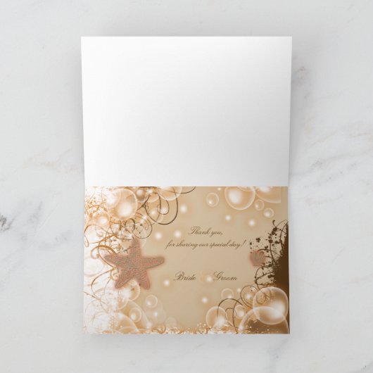 Hochzeitsthema am Strand ~ Tischplatzierung 2 Dankeskarte (Innenseite)